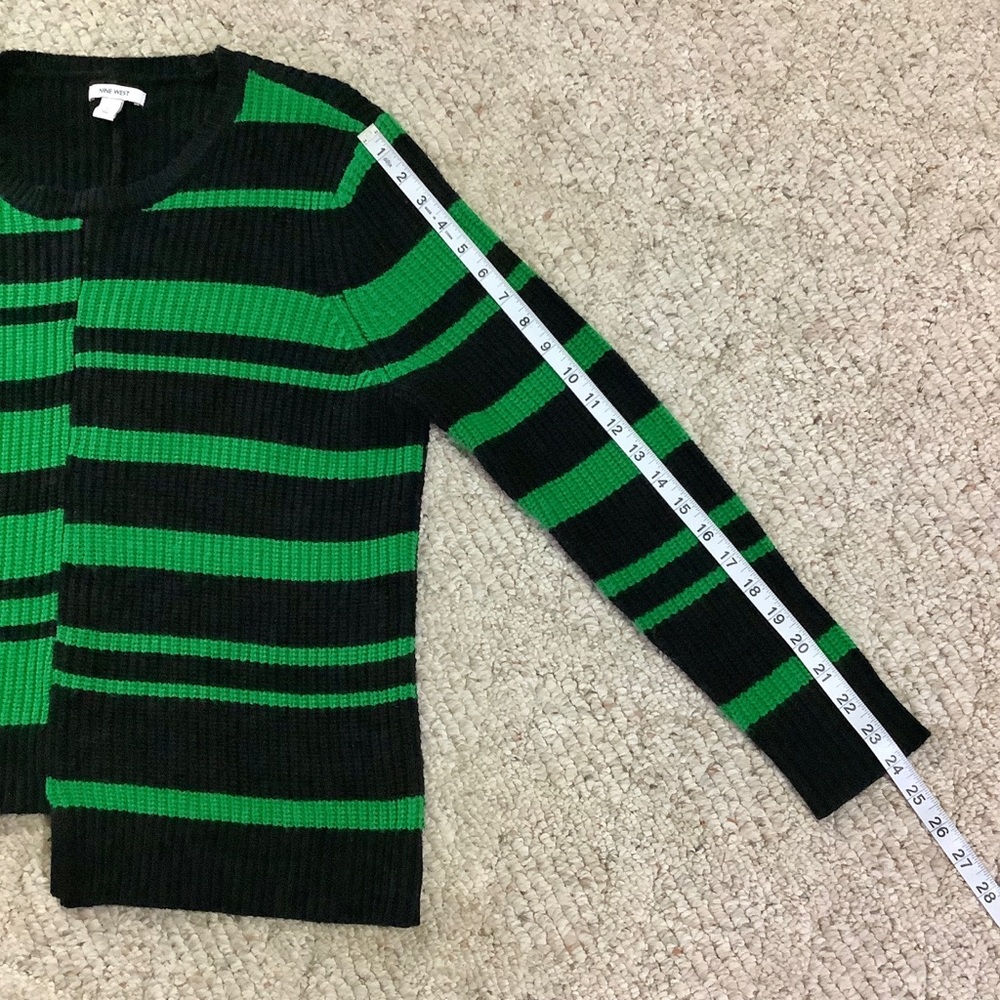 NINE WEST Striped Asymmetrical Knit Sweater SZ-L - Picture 7 of 9
